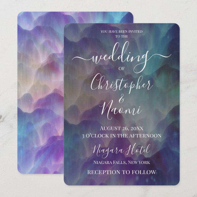 Create Your Own Purple Cosmic Clouds Invitation (Front/Back)