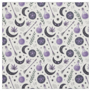 Create Your Own Purple Crescent Moon Night Magic Fabric