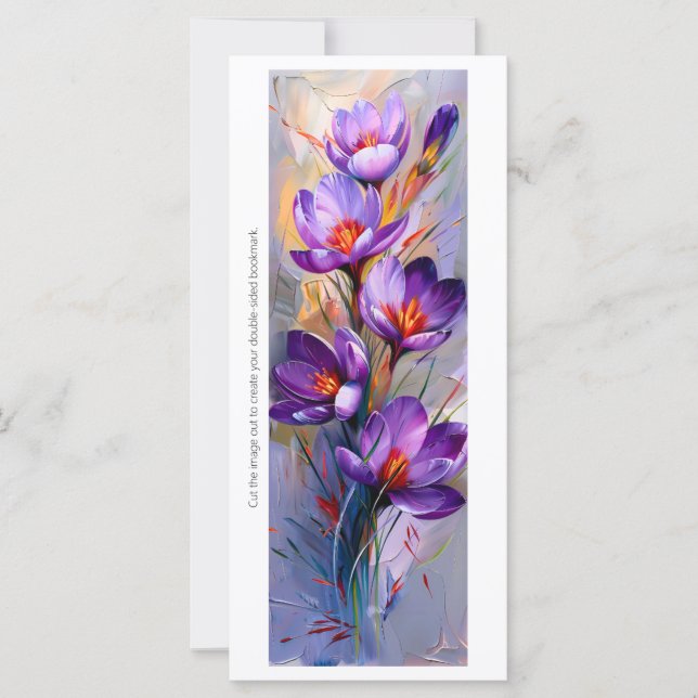 Create Your Own Purple Crocuses Bookmark Card (Front)