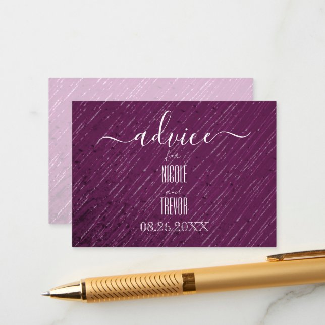Create Your Own Purple Diagonal Lines Texture Advice Card (Front/Back In Situ)