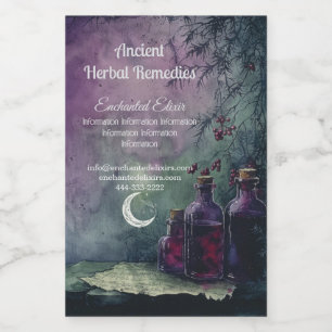 Create Your Own Purple Elixir Bottles Apothecary Wine Label