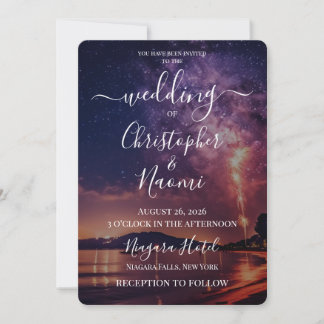 Create Your Own Purple Fireworks Invitation