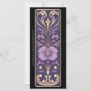 Create Your Own Purple Floral Art Deco Bookmark