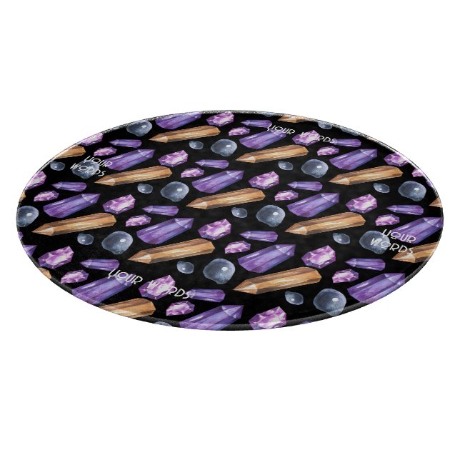 Create Your Own Purple & Gold Crystals Cutting Board (Corner)