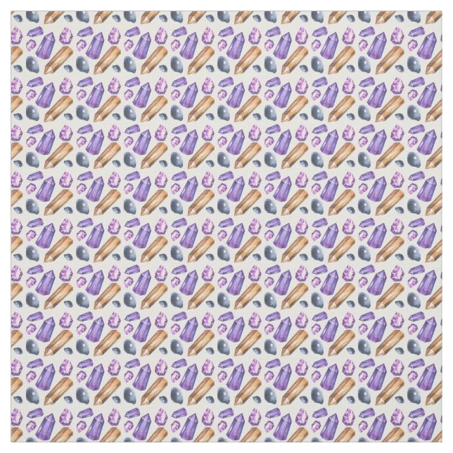 Create Your Own Purple & Gold Crystals Fabric (Swatch)