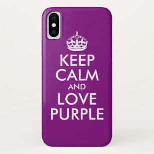 Create Your Own Purple Keep Calm and Carry On Case-Mate iPhone Case