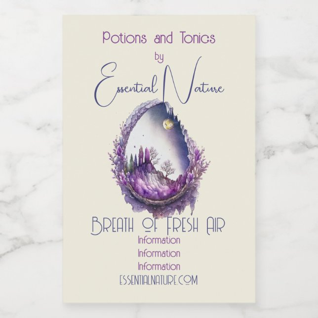 Create Your Own Purple Landscape Geode Food Label (Single Label)
