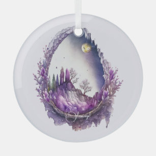 Create Your Own Purple Landscape Geode Glass Tree Decoration