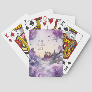 Create Your Own Purple Magic Castle Landscape Playing Cards