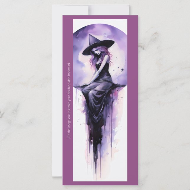 Create Your Own Purple Moon Witch Bookmark (Front)