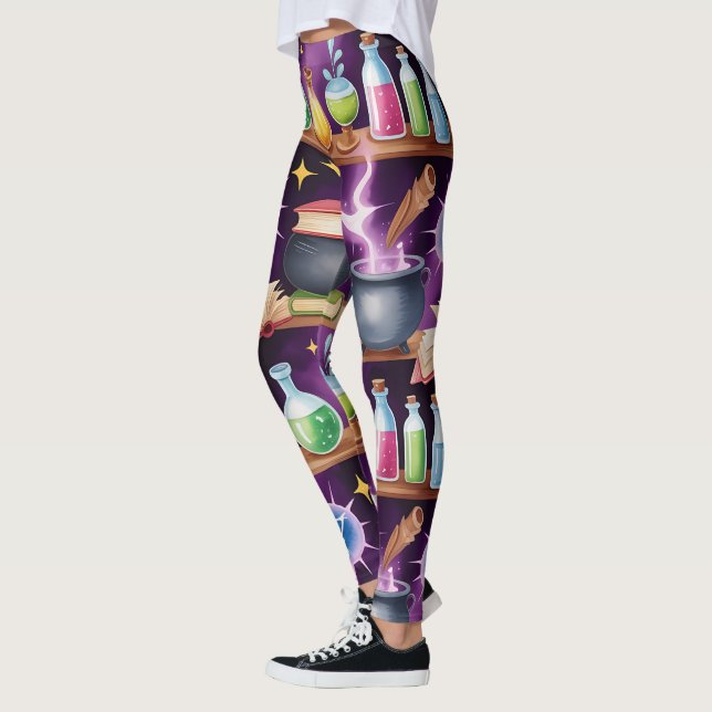 Create Your Own Purple Potion Power Library Leggings (Left)