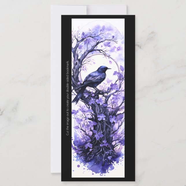 Create Your Own Purple Raven Bookmark Card (Front)