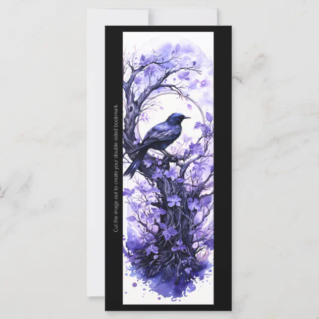 Create Your Own Purple Raven Bookmark Card | Zazzle