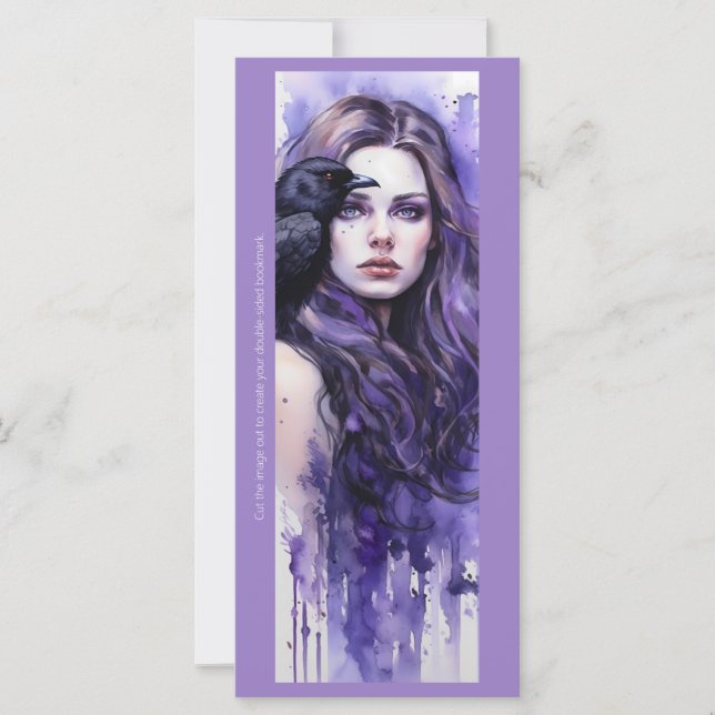 Create Your Own Purple Raven Witch Bookmark (Front)