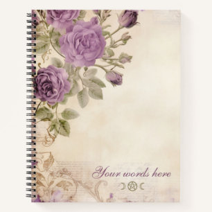 Create Your Own Purple Rose Blossoms Parchment Notebook