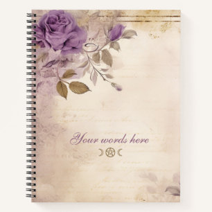 Create Your Own Purple Rose Parchment Notebook