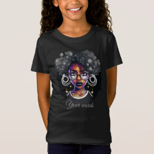 Create Your Own Purple & Silver Black Girl T-Shirt