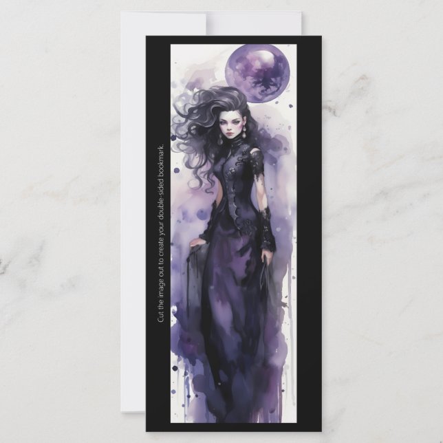 Create Your Own Purple Sorceress Bookmark Card (Front)