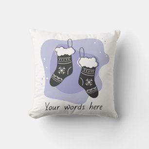 Create Your Own Purple Stockings Christmas Cushion