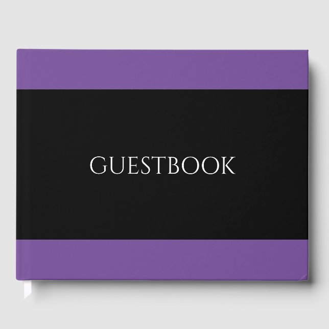 Create Your Own - Purple w/ Black Stripe Guest Book (Front)