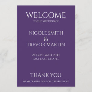 Create Your Own - Purple Wedding Programme