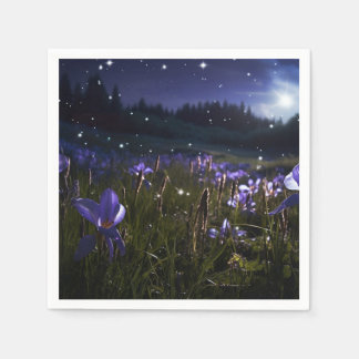 Create Your Own Purple Wildflowers Field Napkin