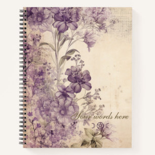 Create Your Own Purple Wildflowers Parchment Notebook