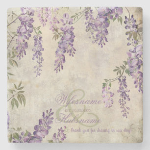 Create Your Own Purple Wisteria Handfasting Favour Stone Coaster