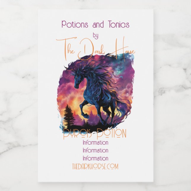 Create Your Own Pyrois Dark Horse Magic Food Label (Single Label)