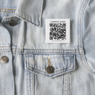 Create Your own QR Code   Black and White 15 Cm Square Badge