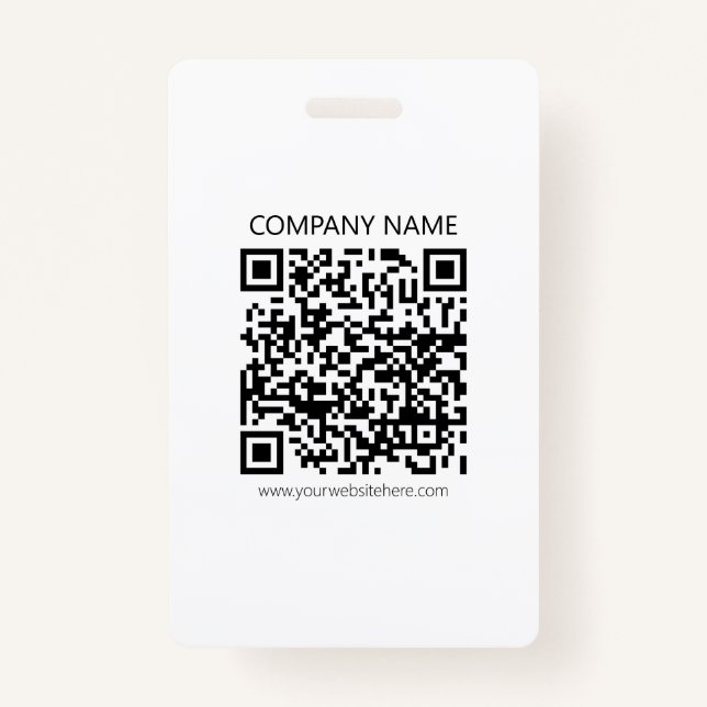 Create Your own QR Code | Black and White ID Badge (Front)