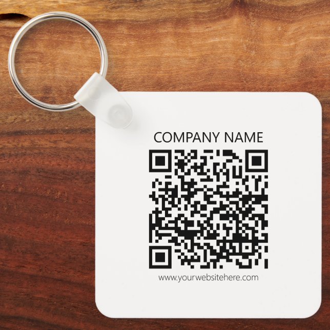 Create Your own QR Code | Black and White Key Ring (Front)