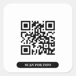 Create your own QR Code Black and White Minimalist Square Sticker