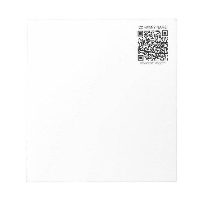 Create Your own QR Code | Black and White Notepad (Front)