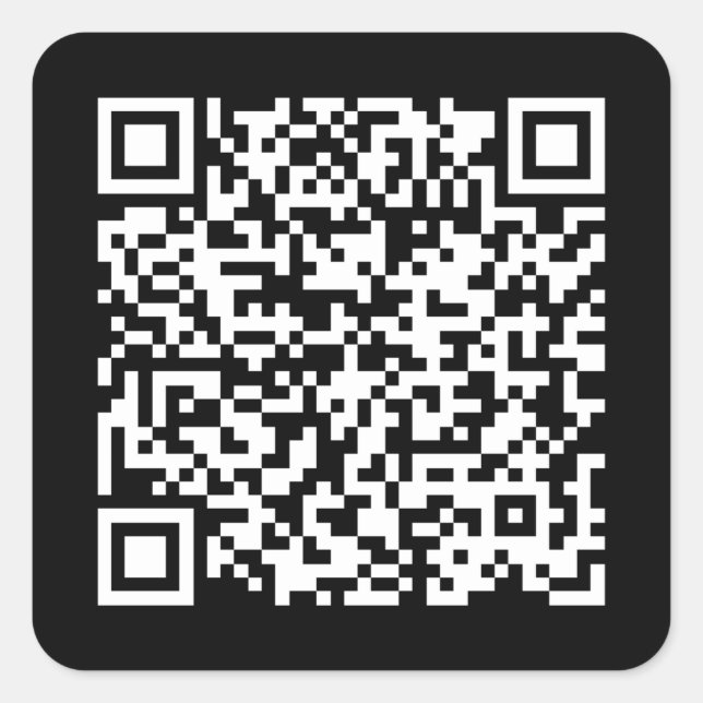 Create Your Own QR Code Black Square Sticker (Front)
