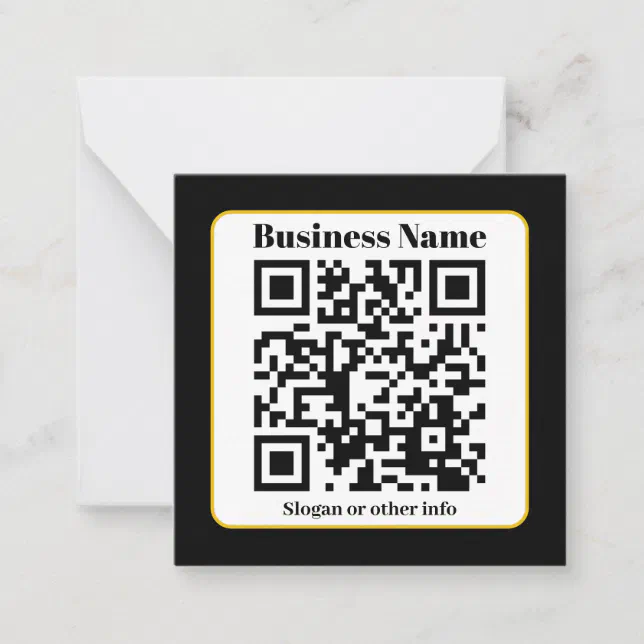 Create Your Own QR Code | Black White Gold Border Card | Zazzle