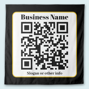 Create Your Own QR Code   Black White Gold Border Tapestry
