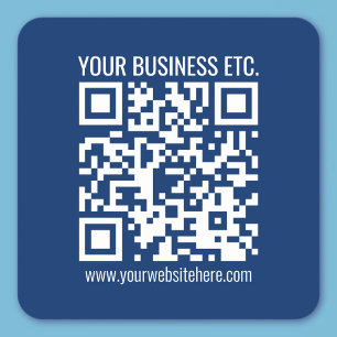 Create Your Own QR Code   Blue Square Sticker