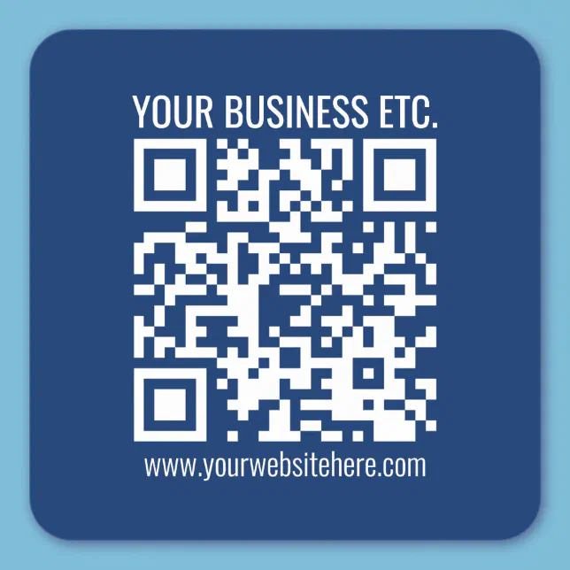 Create Your Own QR Code | Blue Square Sticker | Zazzle