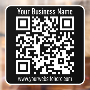 Create Your Own QR Code & Info   Black & White Window Cling