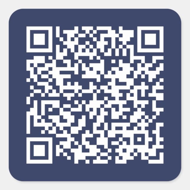 Create Your Own QR Code Navy Blue Square Sticker (Front)
