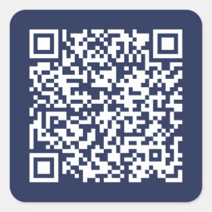 Create Your Own QR Code Navy Blue Square Sticker
