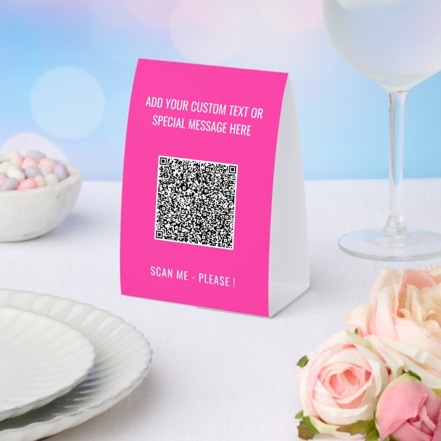 Create Your Own QR Code Paper Table Tent Template (Insitu(Wedding))