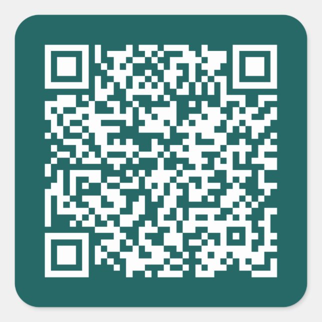 Create Your Own QR Code Teal Square Sticker (Front)