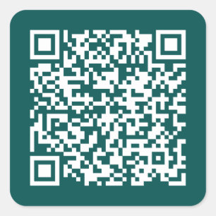 Create Your Own QR Code Teal Square Sticker