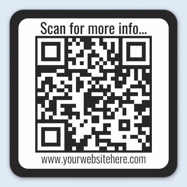 Create Your Own QR Code w/Border | Black & White Square Sticker (Creator Uploaded)