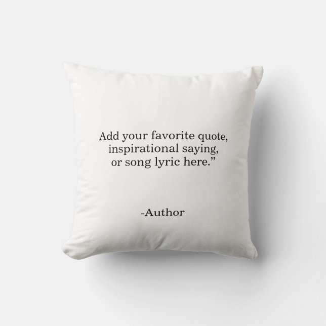 Create Your Own Quote Any background Colour Cushion (Front)