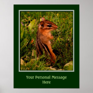 Create Your Own Quote Baby Chipmunk Animal Art  Poster