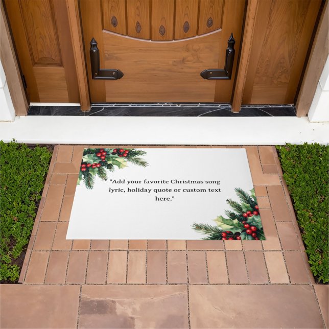 Create Your Own Quote Christmas Botanical Floral Doormat (Outdoor)