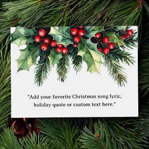 Create Your Own Quote Christmas Botanical Floral Holiday Card